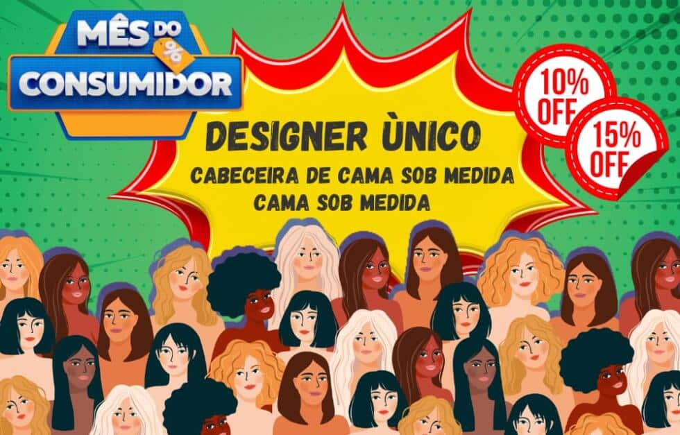 Cabeceira de cama em promoção no mês do consumidor Designer Único