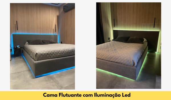 Cama Flutuante com iluminação de led - produto Designer Unico